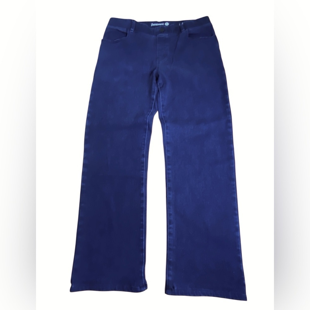 Betabrand Dark Wash Straight Leg Pull on Jeans Women’s LP